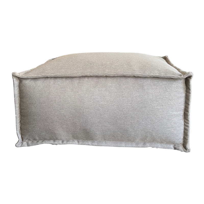 Hocker-Récamiere für Modulsofa - Leinenoptik - 80x60x38 cm