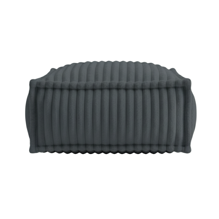 Hocker-Récamiere für modulares Sofa - Rippfell - 80x60x38 cm