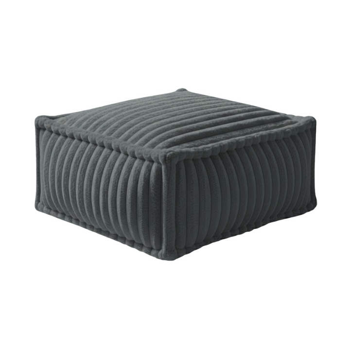 Hocker-Récamiere für modulares Sofa - Rippfell - 80x60x38 cm