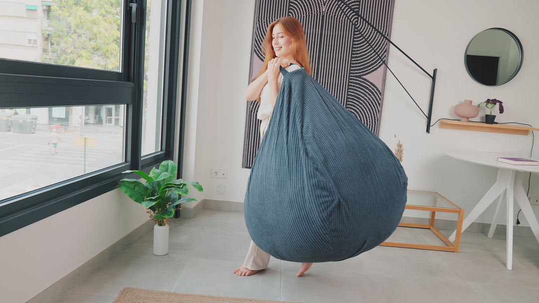 Sitzsack aus Cord, abnehmbarer Bezug - 105x85 cm